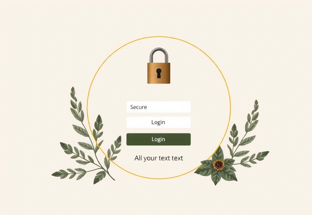 Secure login screen with botanical elements